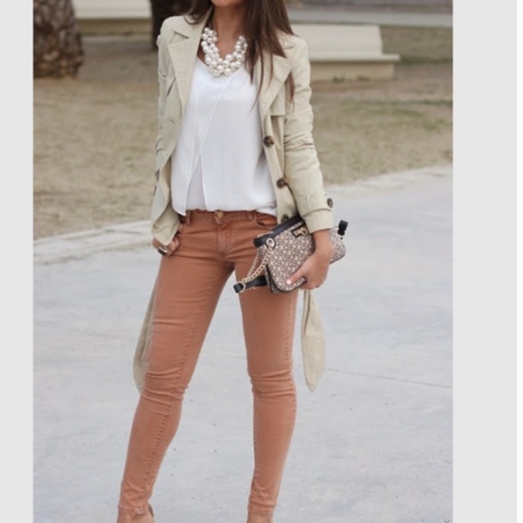 Tory Burch Alexa Cropped Skinny Jeans Coral - Picture 6 of 17